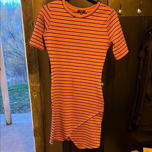 Pink and Black Striped Dress